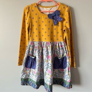 Matilda Jane 6 Choose Your Own Path Gold Star Pencil Dress Mustard Yellow Floral